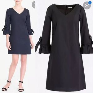 J Crew Black Bell Sleeve V Neck Dress